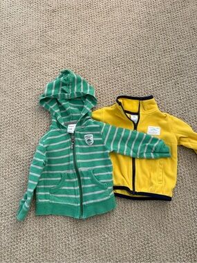 Two carters zip ups 12 month